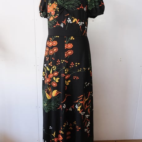 flower print black dress