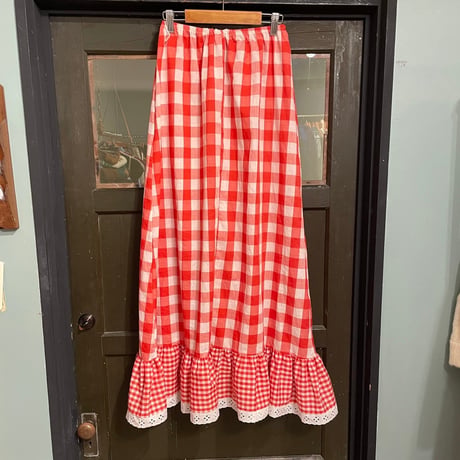 〜70s gingham check skirt
