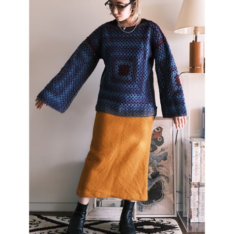 granny knit / purple × blue