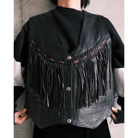 leather vest with fringe