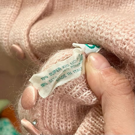 mohair cardigan with beads embroidery