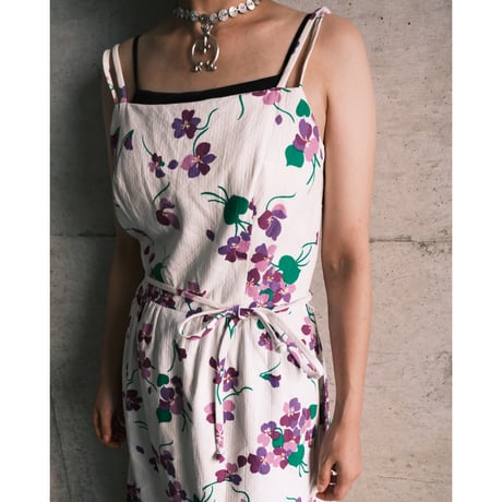 〜70s vintage / floral cami dress