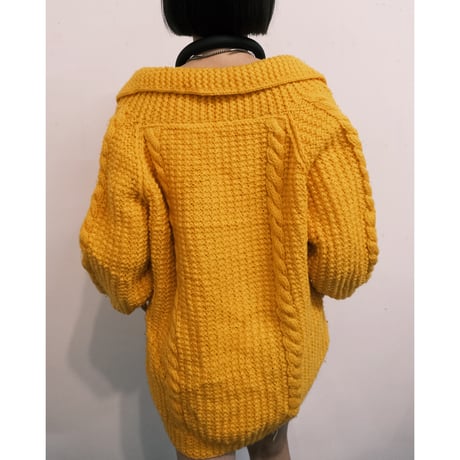 yellow cable knit cardigan