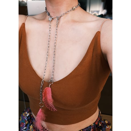 eski. original shell chain necklace "feather"
