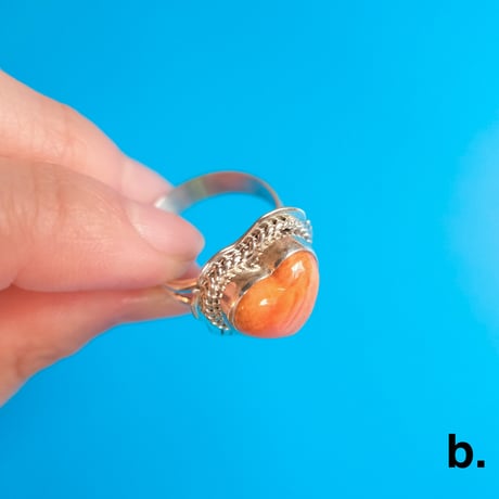 navajo / spiny oyster shell ♡ ring