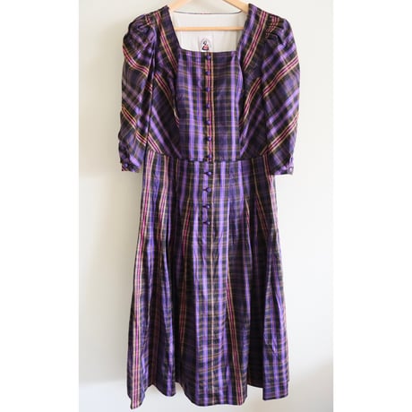 tyrol dress "check × purple"