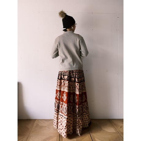 ethnic design wrap skirt / elephant