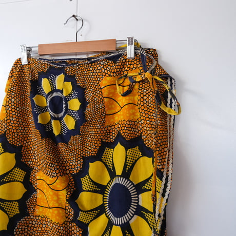 African batik wrap skirt