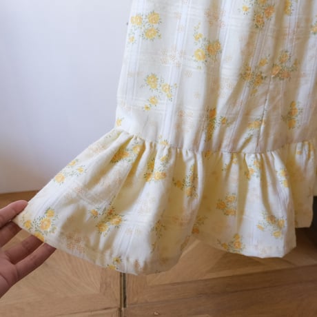 70's vintage / flower dress / yellow