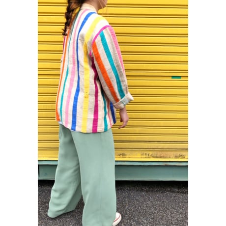 special vintage / multicolored tassel linen jacket