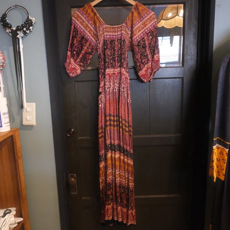 paisley shirring dress