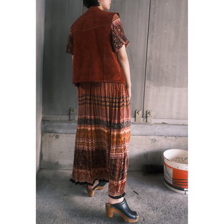 paisley shirring dress