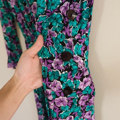 flower print dress “purple”