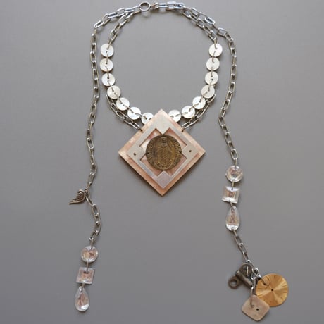 eski. original shell chain necklace "vintage parts"