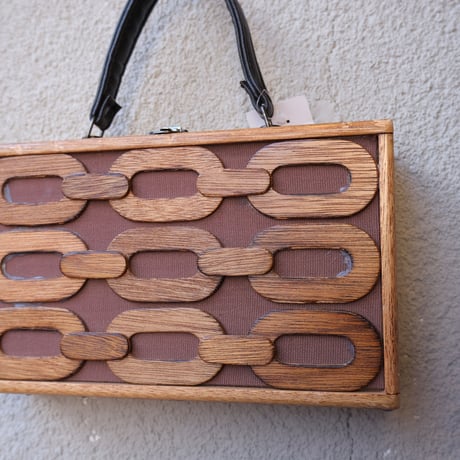 wooden  box bag / made in Japan