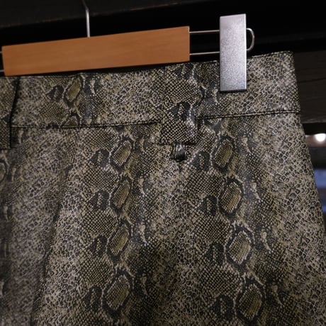python pattern fake leather pants
