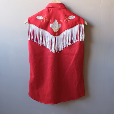 cutoff fringe shirt vest