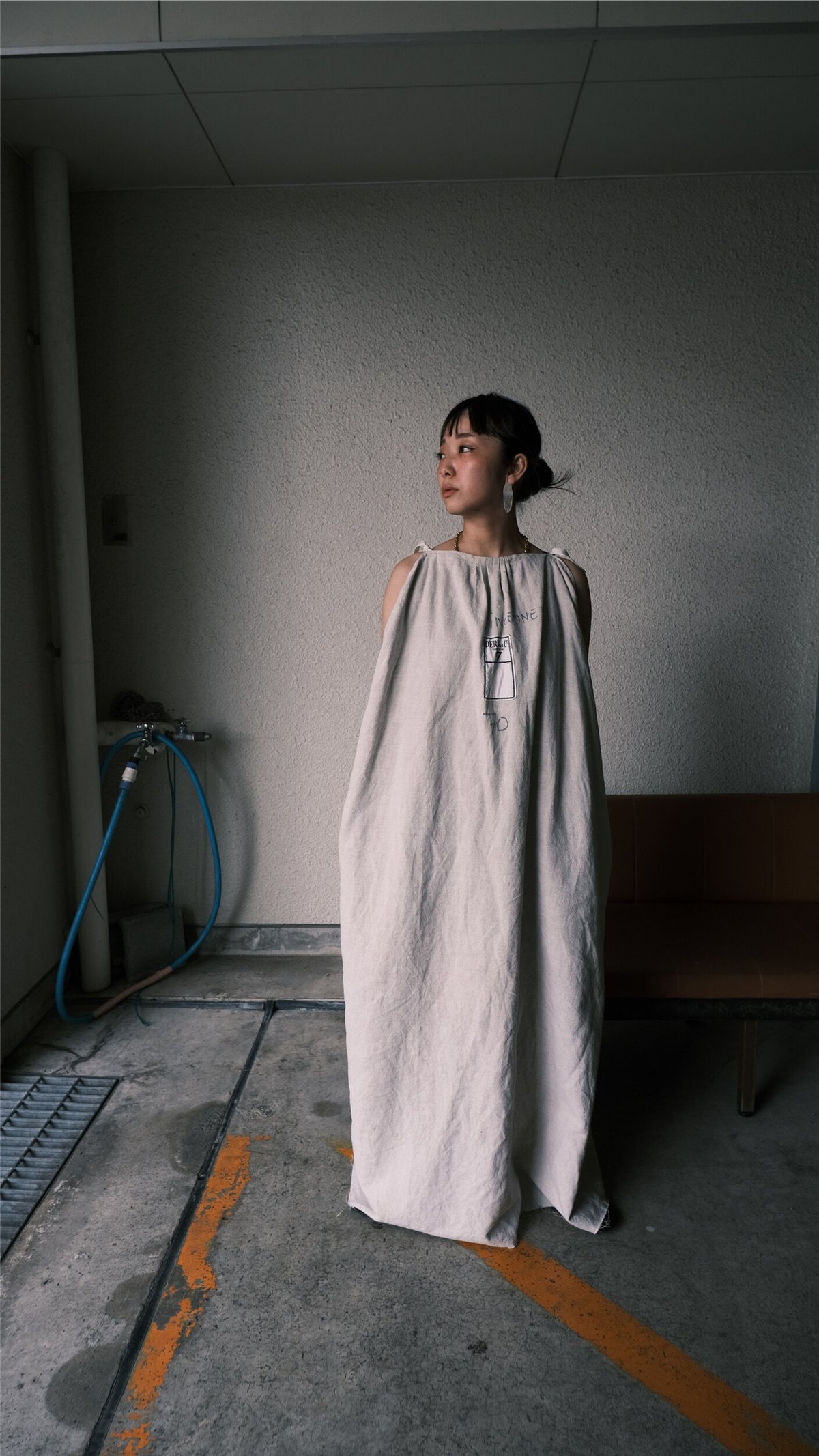 eski. original remake linen dress / beige / pl