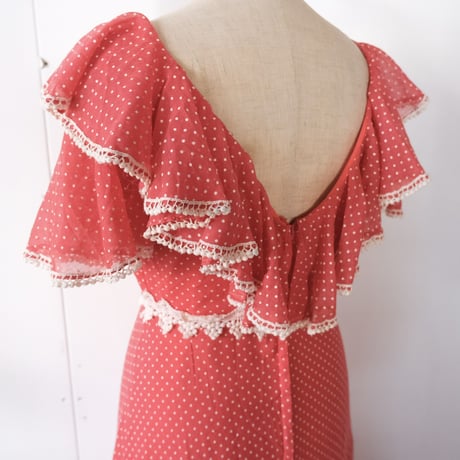pin dot frill dress
