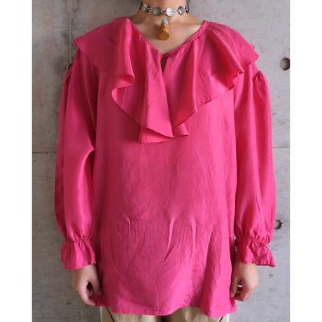 silk frill blouse