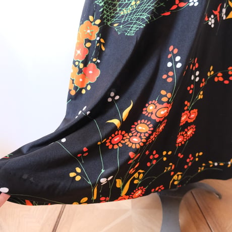 flower print black dress