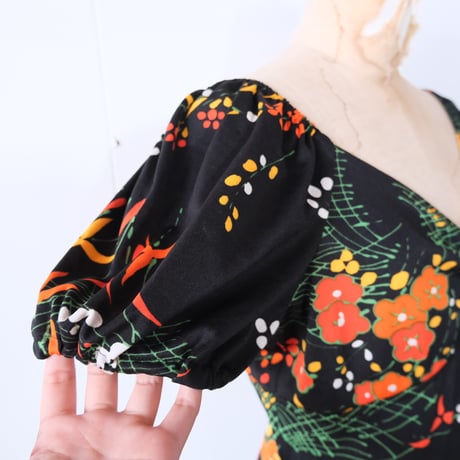 flower print black dress