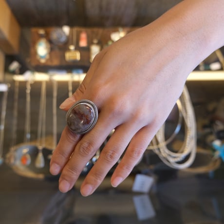 indian jewely / petrified wood ring