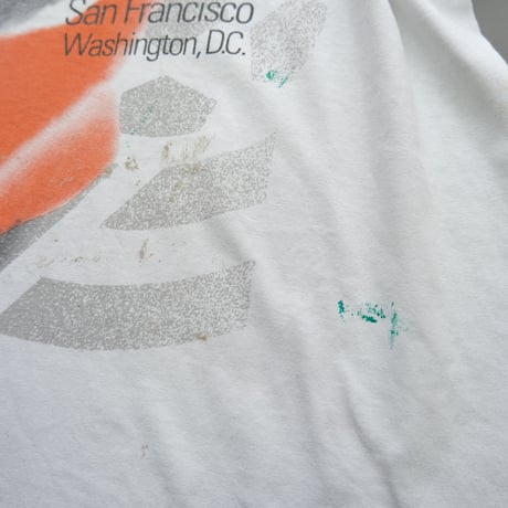 90s old print tee / white