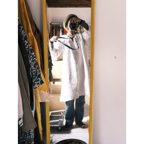 eski. × 画楽 / antique linen smock / animal