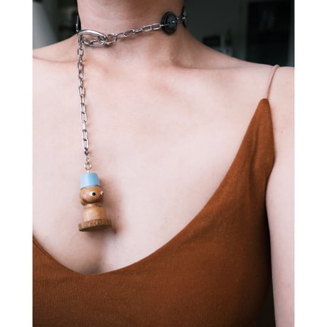 eski. original shell chain necklace "wood doll"