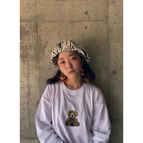 momapatchwork / béret " beige×zebra "