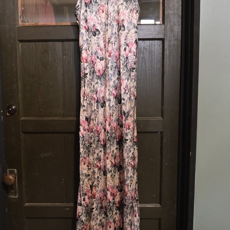 back cross design floral cami dress
