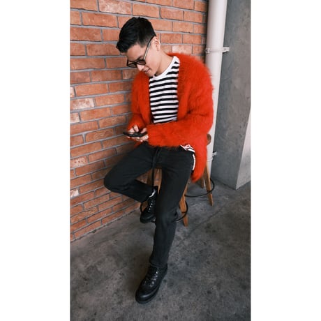 "BAA COSTUME MFG." / king  mohair  sweater / red