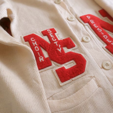 〜70s vintage lettered knit cardigan
