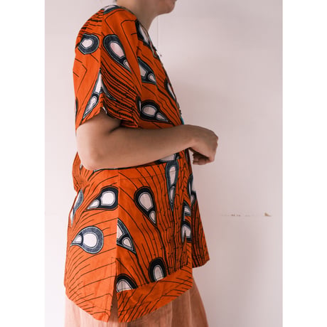 african batik tops / orange