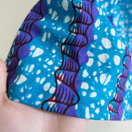 African batik designed dress “blue×purple”