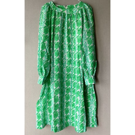 japan vintage / green mini dress