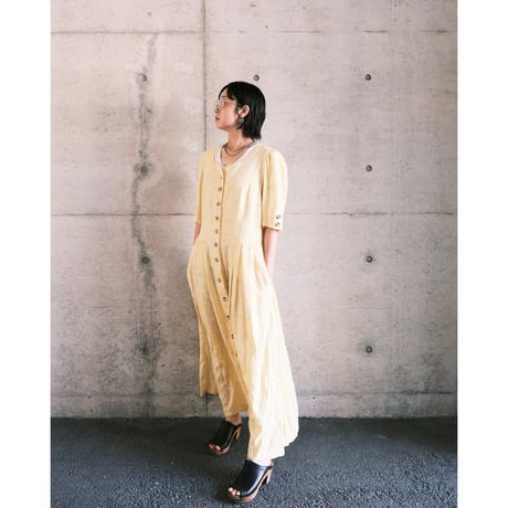 Tyrol dress "yellow × check"