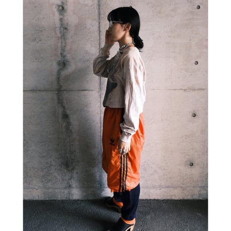 “adidas” orange nylon half pants