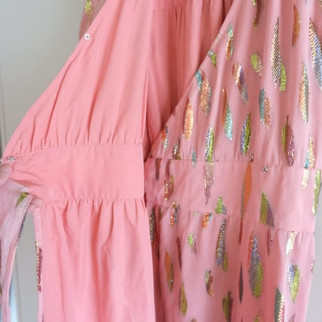 leaf motif wrap dress