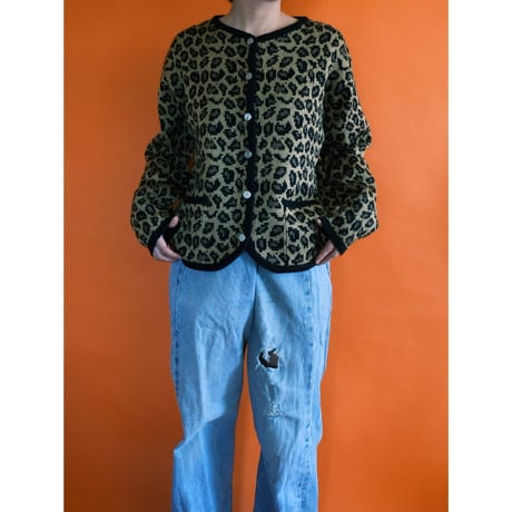 leopard knit cardigan