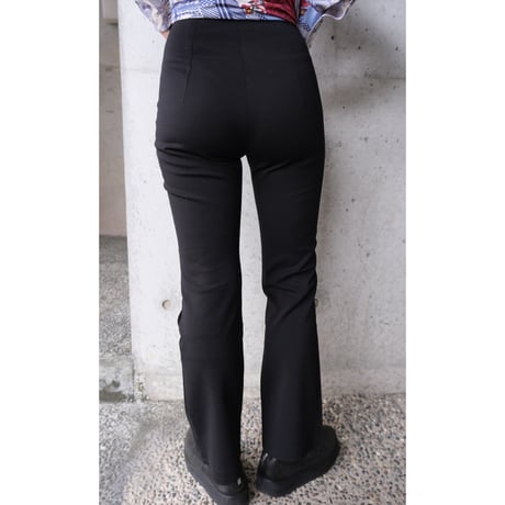 leather × jersey switching pants
