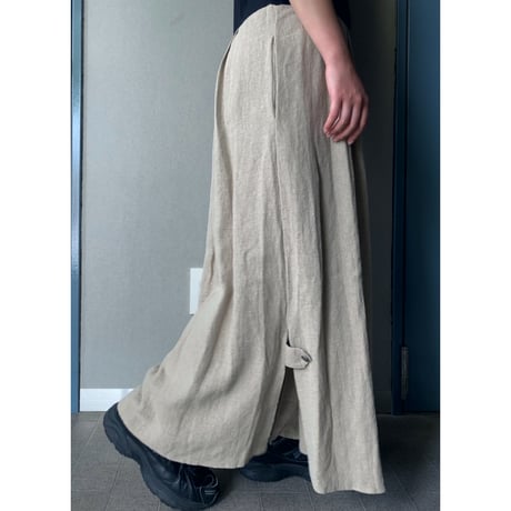 Tyrolean long dress / black × beige