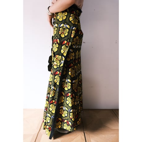 African batik wrap skirt