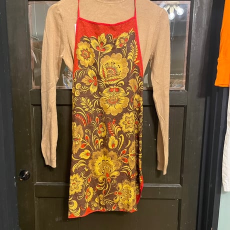 linen apron / rétro flower