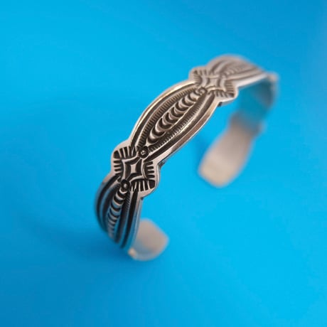navajo "Arnold Blackgoat" / stamp work bangle