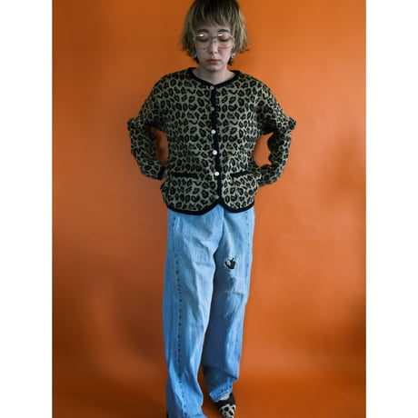 leopard knit cardigan