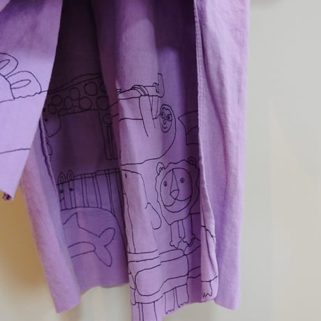 eski. × 画楽　hand paint antique linen shirt