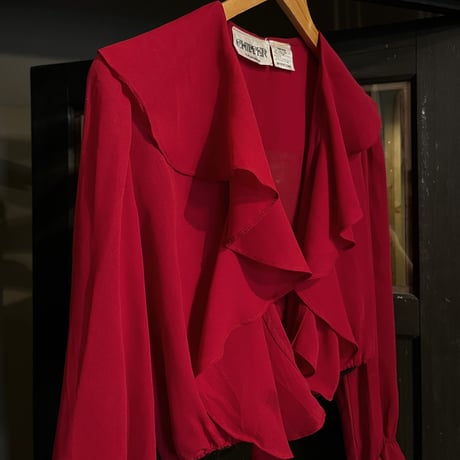 frill collar see-through blouse