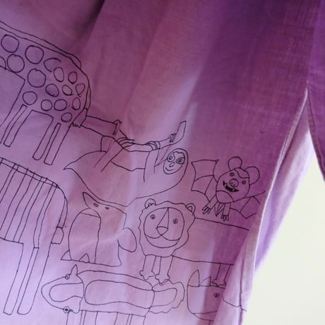 eski. × 画楽　hand paint antique linen shirt